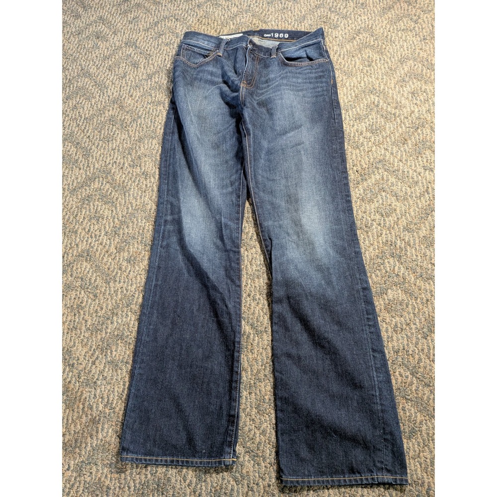 Gap 1969 Standard Fit Jeans Mens 31(33)x32(31) Dark Wash Blue Denim 100% Cotton